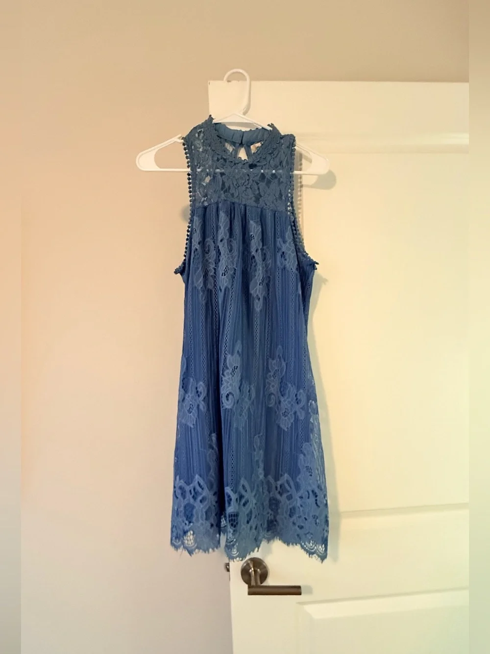 altar'd state blue lace dress Altar'd State | Lotte Maxi Dress | BLUE-WHITE | Material: Self 100% Polyester. Lining 100% Polyester